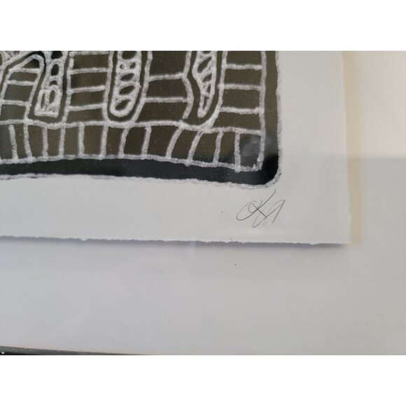 Endless Imagination 5 Framed Geometric Abstract Black & White Art Print 17x22 - Picture 2 of 6